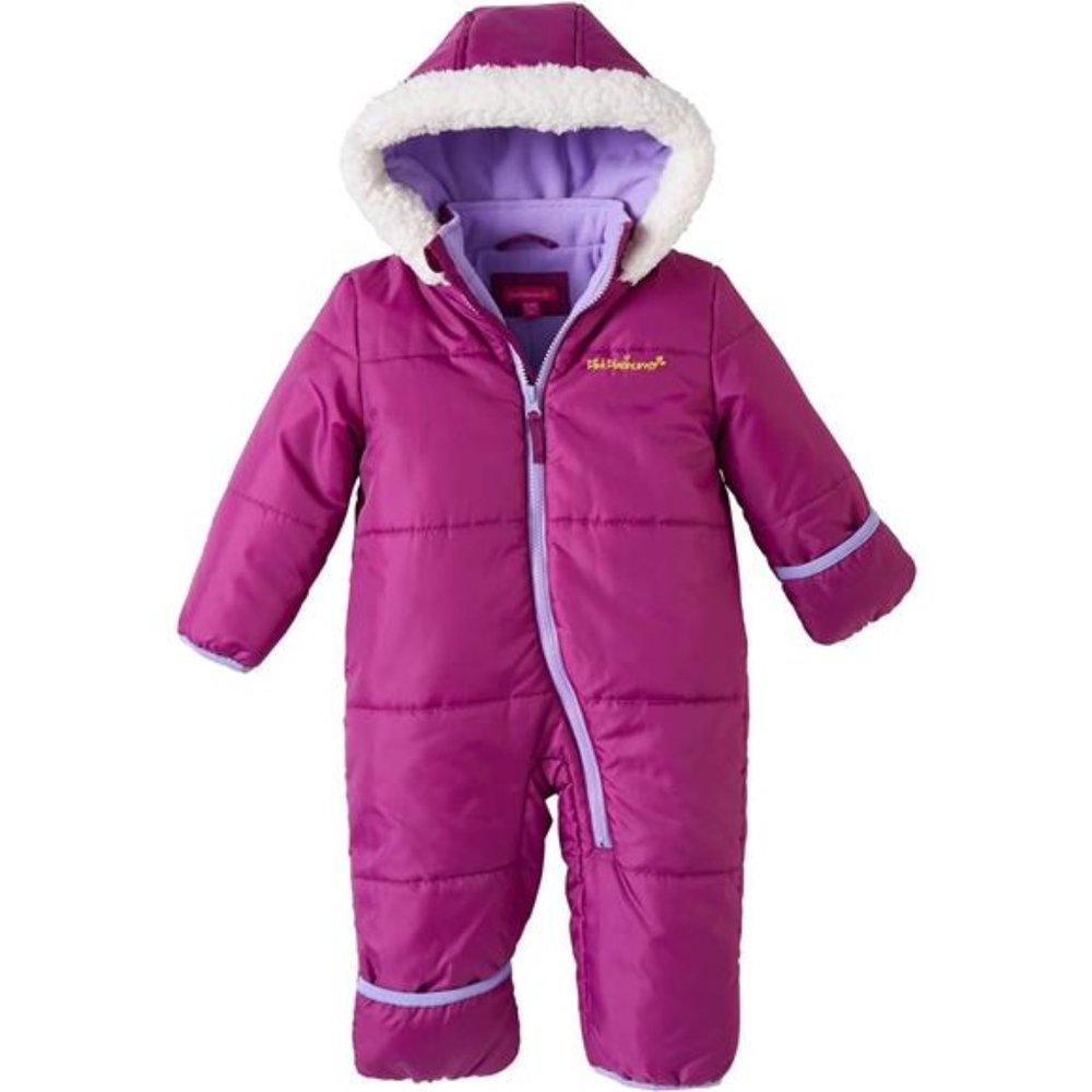 Pink Platinum Baby Girls' One-Piece Puffer Winter Snowsuit with Hood